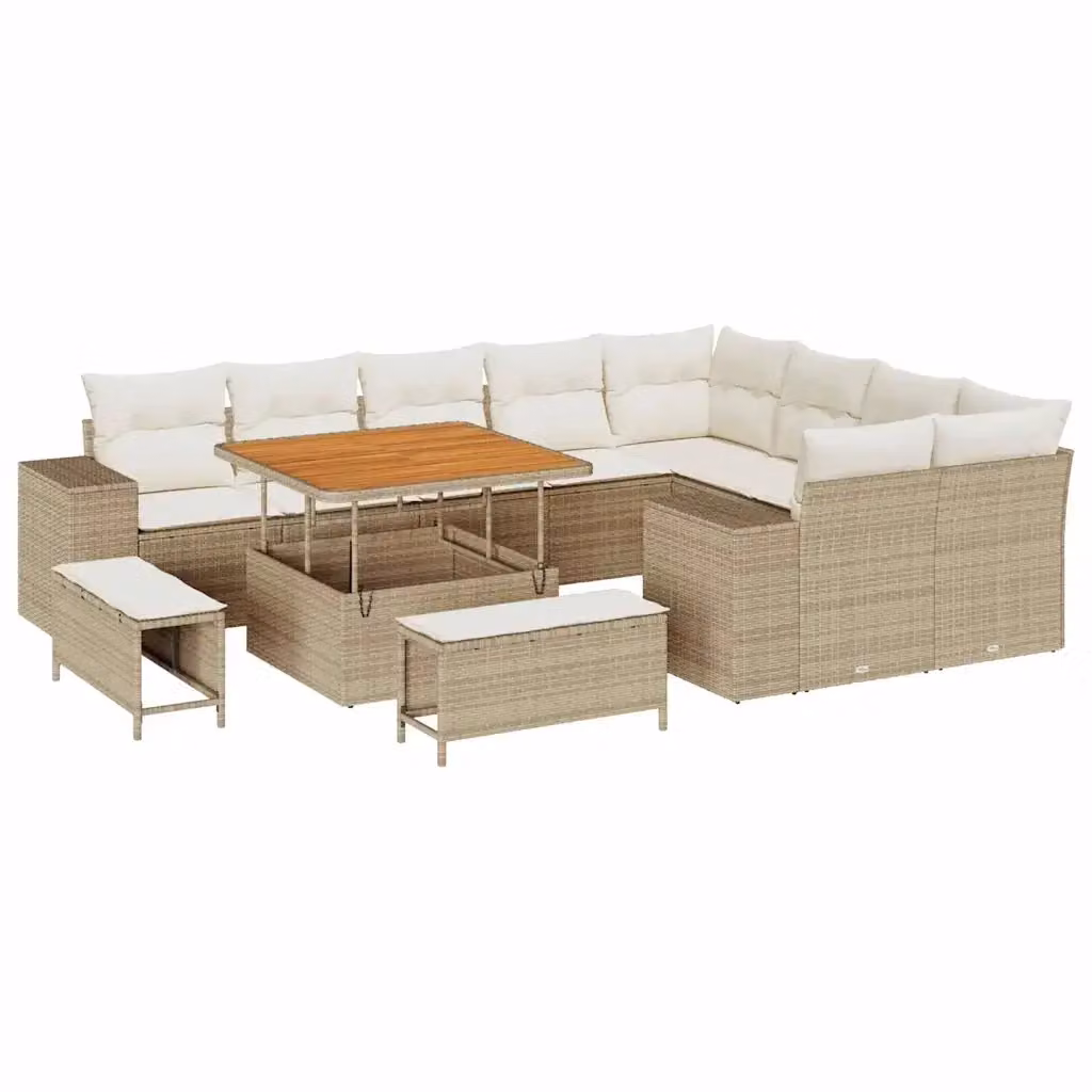 Set Divano da Giardino Moderno vidaXL con Cuscini Beige e Struttura in Acciaio Verniciato a Polvere – 2