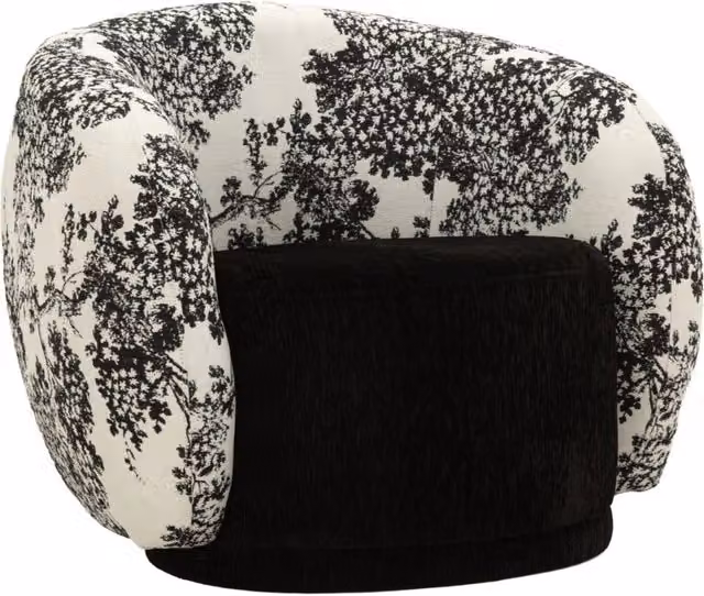 Poltrona in tessuto bicolore bianco e nero