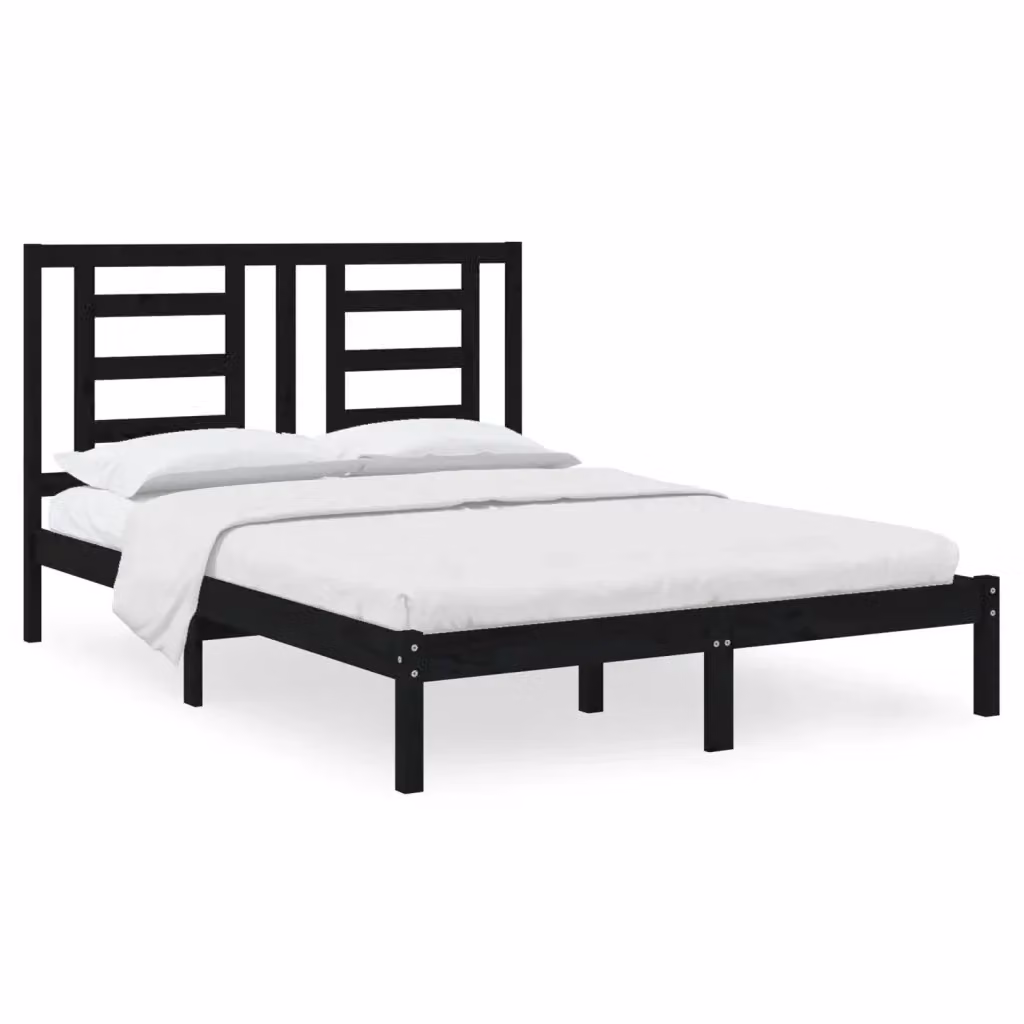 Giroletto vidaXL in legno massello di pino nero per adulti, L/P/H: 195.5 x 140 x 31 cm – 2