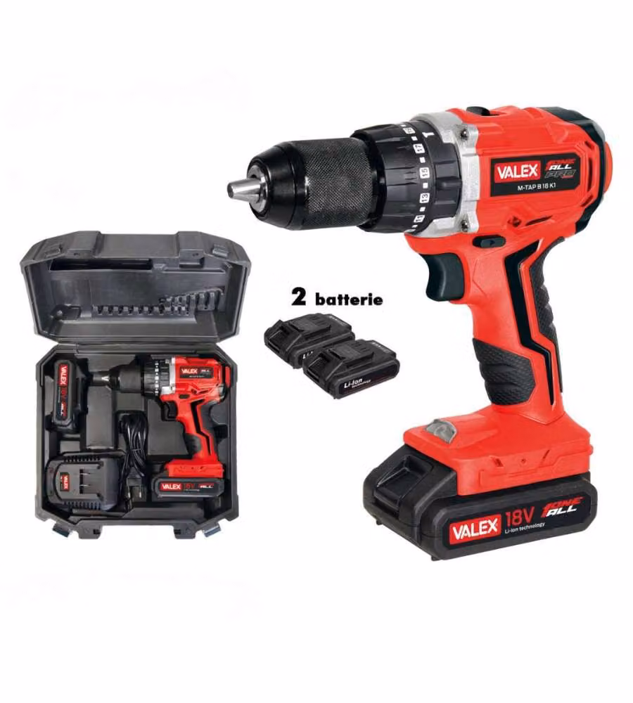 Valex Trapano Avvitatore Brushless M-Tap 18V 2 Velocità con Valigetta