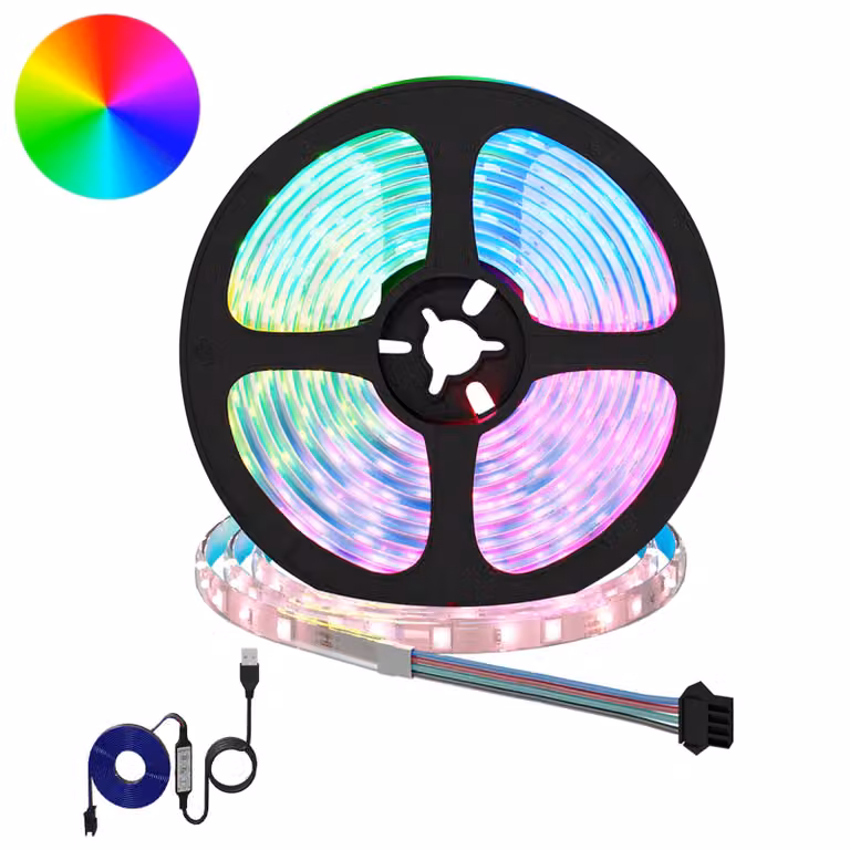 Set di 2 strisce LED RGB vidaXL multicolore con connessione USB in rame e plastica