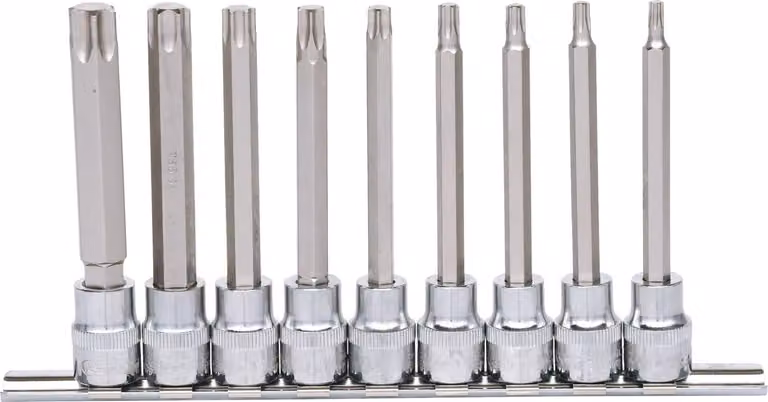 KS TOOLS 3/8" CHROMEplus Set di bussole Torx, lunghe, 9 pezzi T20-T60 ( 918.1550 )