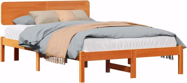 Struttura letto in pino massello vidaXL marrone cerato L/P/H: 200 x 120 x 74 cm