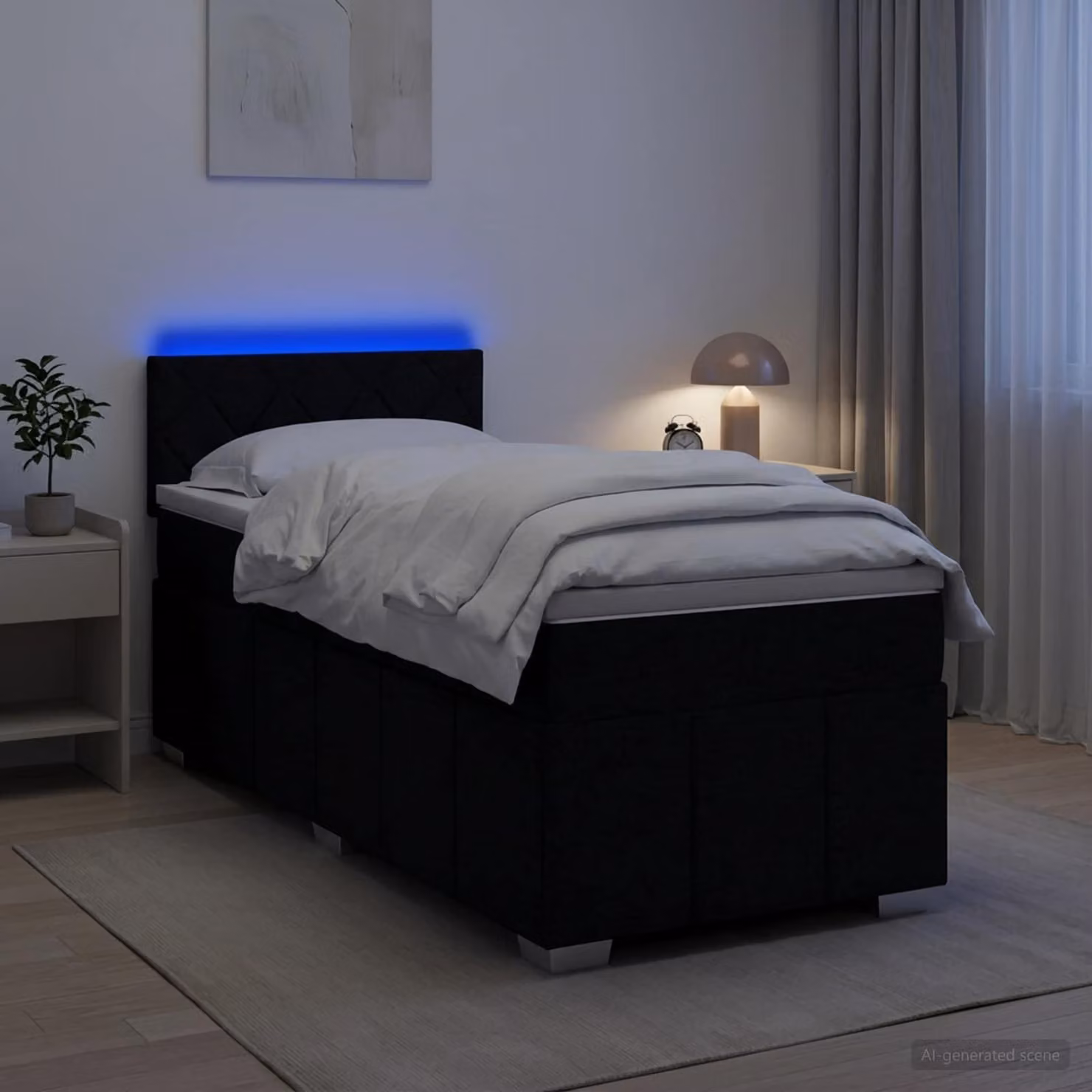 Maison Exclusive - Letto boxspring con materasso nero 90 x 200 cm Tessuto