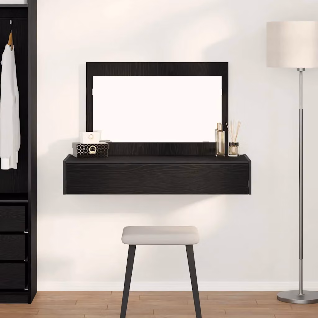 vidaXL Tavolo da Trucco Moderno Nero in MDF L/P/H: 100 x 40 x 70 cm