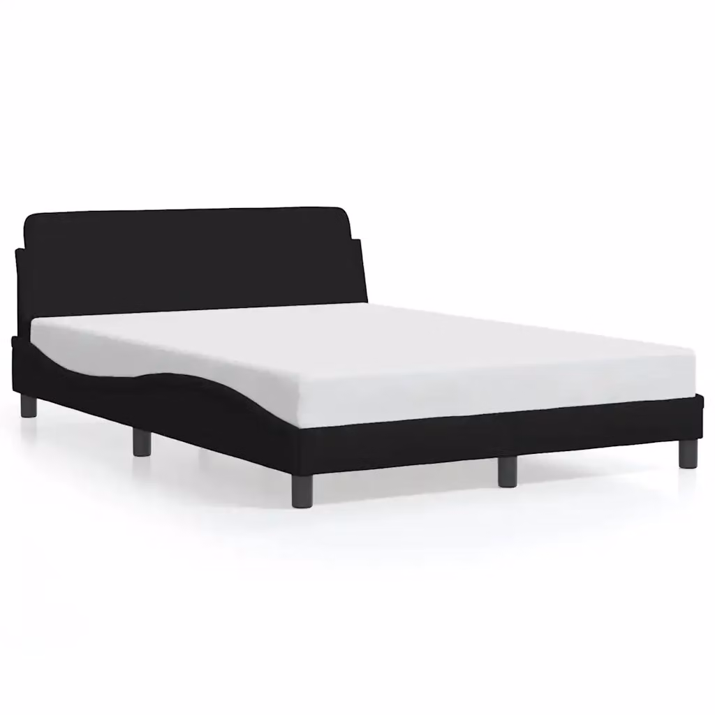 Letto moderno vidaXL in tessuto nero con struttura in legno e metallo L/P/H: 218 x 145 x 74,5 cm per adulti – 2