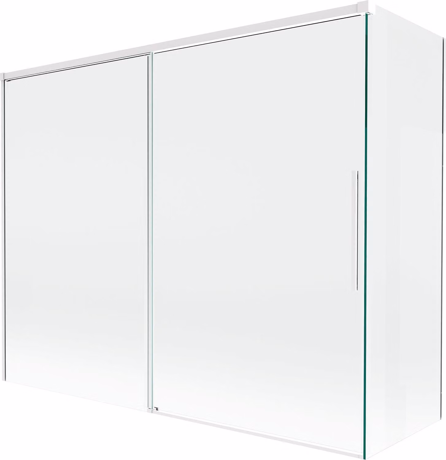 Mexen Rox paratia per vasca da bagno a 2 ante scorrevoli 190 + 90 x 150 cm, trasparente, bianco - 8C9-190-090-20-00