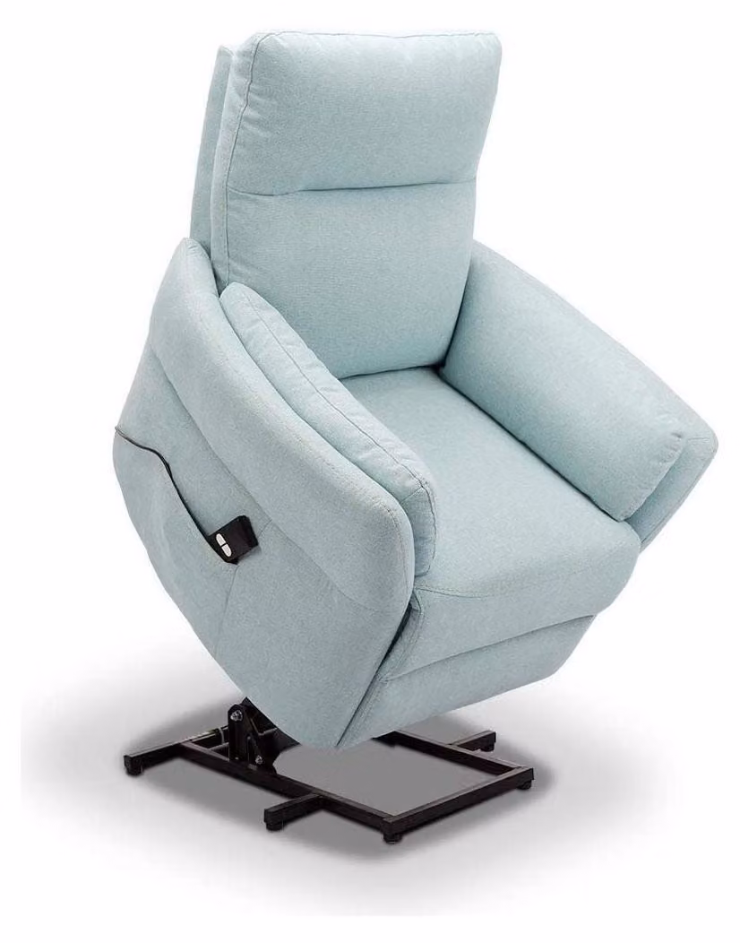 Poltrona reclinabile con sistema di sollevamento, elettrica, dimensioni 90x91x102 cm, portata massima 120 kg, colore blu