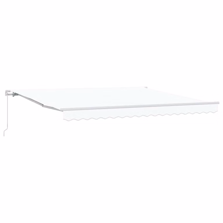 Tenda retrattile vidaXL con bracci pieghevoli in alluminio e poliestere, Bianco, L: 400 cm, P: 300 cm