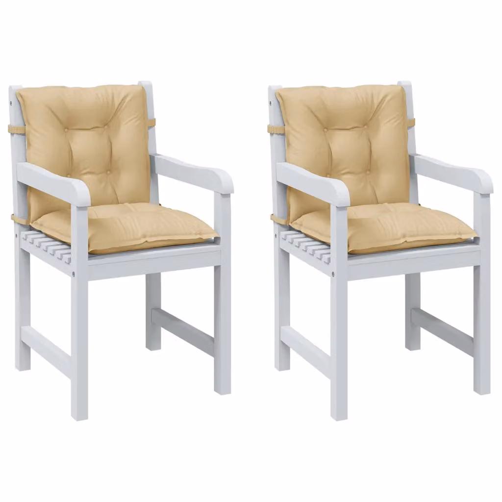 Set di 2 cuscini per sedia vidaXL beige mélange in tessuto resistente ai raggi UV e antiscivolo L 100 cm x P 50 cm x H 7 cm