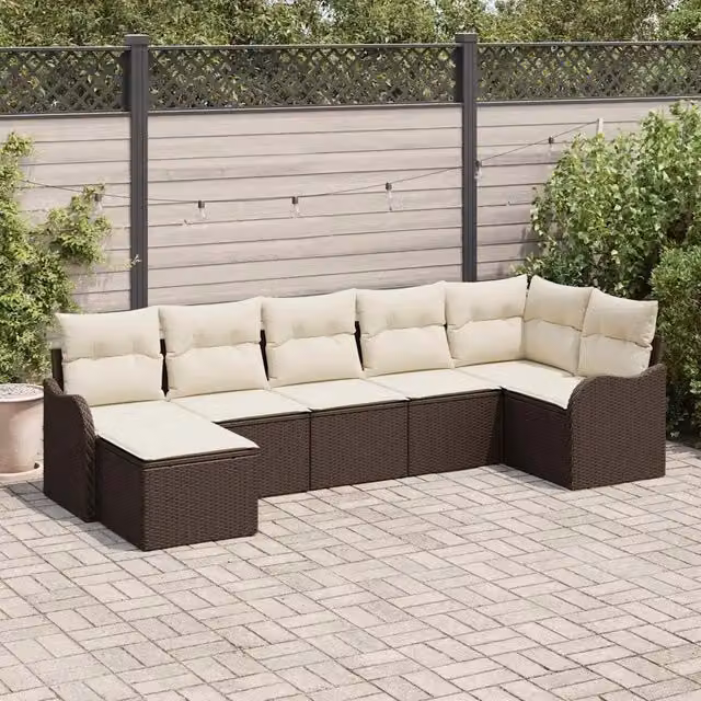 Set Divano da Giardino Marrone polyrattan 3345788