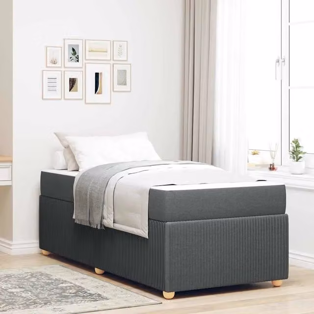 Struttura del letto Grigio scuro 80 x 200 cm Tessuto 3398315