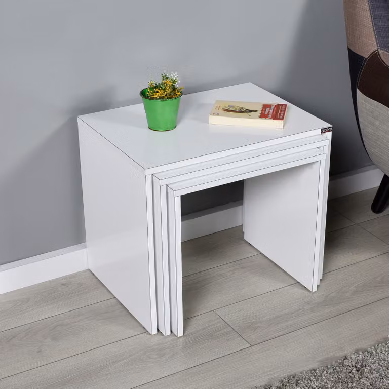 Skye Decor, Shp-103-Pp-1, tavolino, bianco, 100 % MELAMIN COATED SLIPBOARD, 55 x 40 x 47 cm
