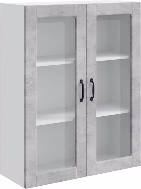 Armadio da cucina rettangolare moderno grande spazio di archiviazione 80 x 31 x 100 cm in legno ingegnerizzato grigio cemento 02_0053836