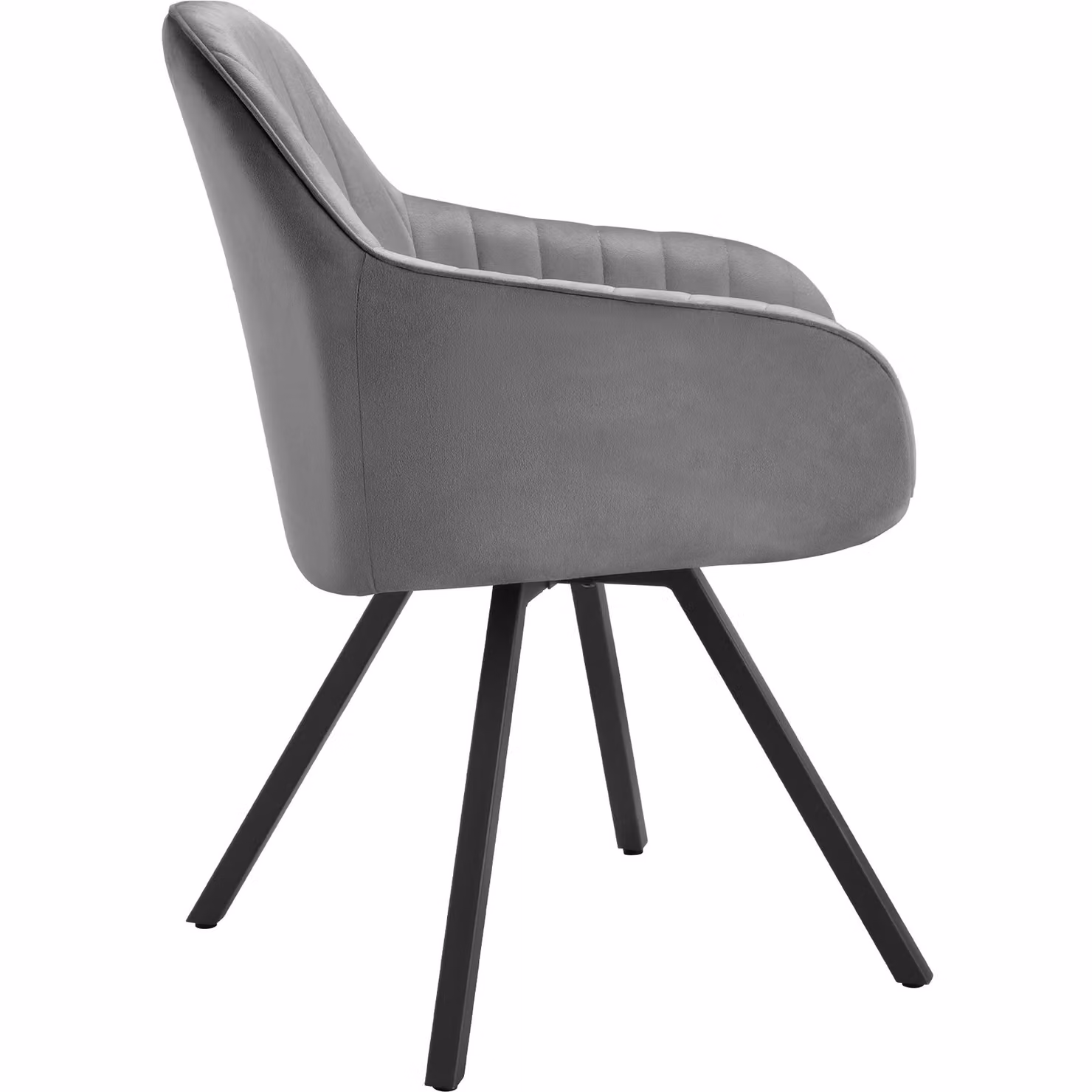 Poltrona girevole Snug con braccioli in velluto grigio TecTake GmbH – 2