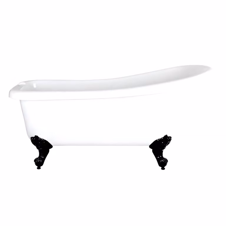 Vasca da Bagno Centro Stanza in Acrilico con Schienale Alto 1710 x 740mm con Piedini Neri - Legend