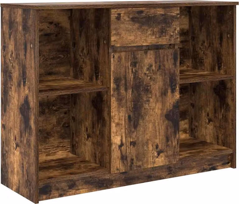 Credenza con Cassetto Rovere Fumo 101x35x76 cm in Truciolato