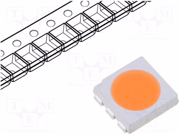 2 LED, 5,5÷6,5 lm, 5050, PLCC6, 120°, 5x5x1,5 mm, SMD, rosso (rosa), 60 mA, OSCB4TS4C1A, LED-Di
