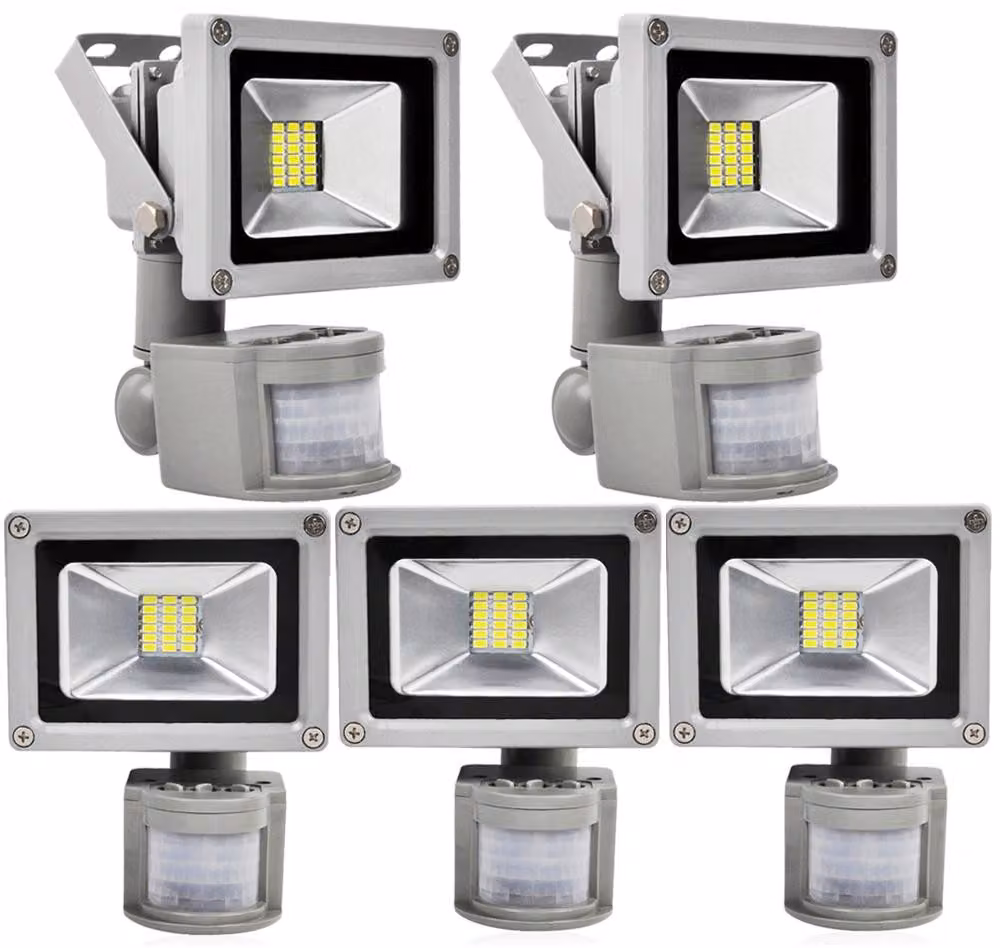 Greenmigo 5pcs 20W LED proiettore bianco freddo con rilevatore di movimento