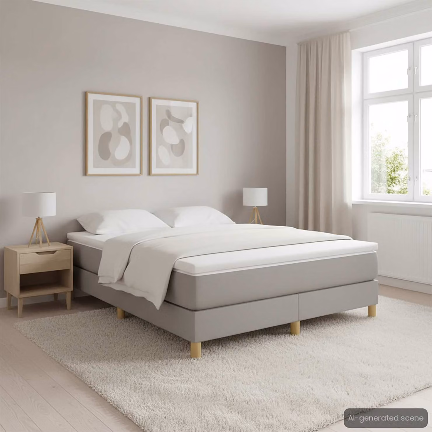 vidaXL Struttura Letto a Rete a Molle in Tessuto Grigio con Doghe Curvate L: 140 cm, P: 200 cm