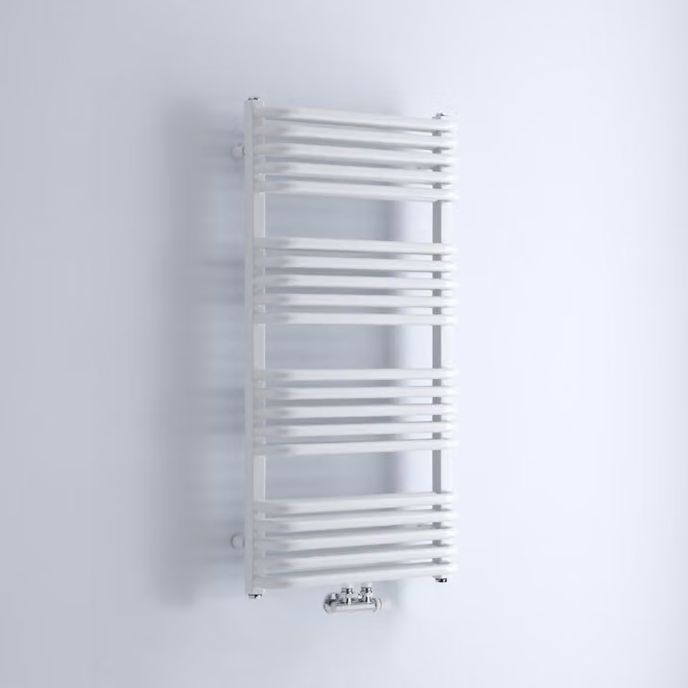 Scaldasalviette Termoarredo Bagno Curvo con Attacco Centrale - 790W - 1000 x 500mm - Bianco - Arch