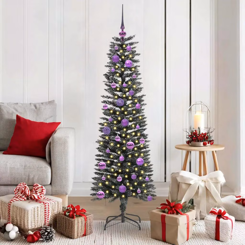 Albero di Natale artificiale vidaXL verde con 150 LED luce bianca calda, Altezza: 150 cm