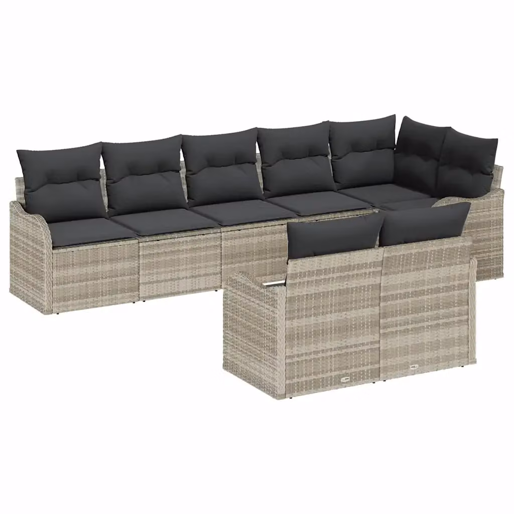 Set Divano da Giardino a L con Polyrattan e Cuscini vidaXL Grigio – 2