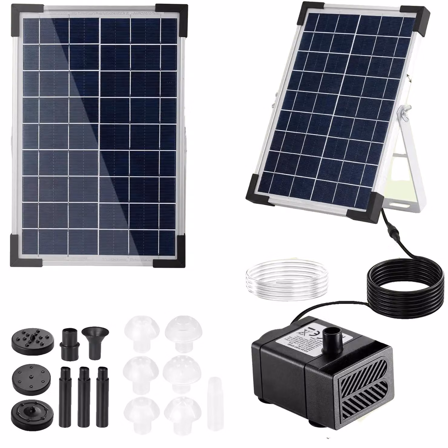 Fontana solare, 9 getti, flusso potente, 5W