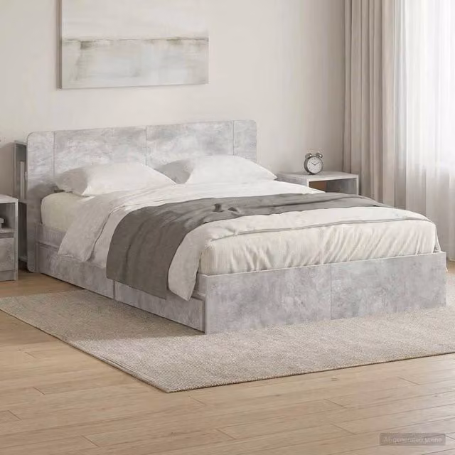 Telaio del letto con storage Grigio Cemento 150 x 200 cm 3433588