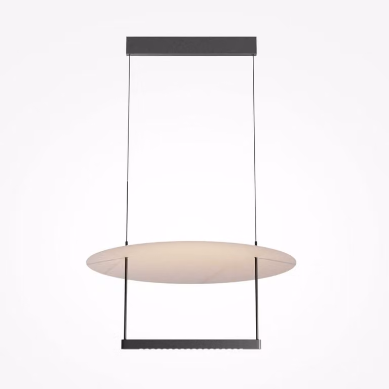 Lampada a sospensione LED a disco e barra AMBIENCE bianco e nero, 30 W, luce calda, 1400 lm, metallo, dimensioni: 334,6 x 60 x 60 cm, IP20, Maytoni