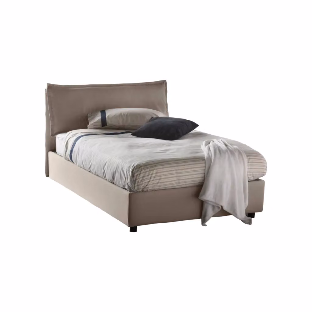 Letto Arnaldo Talamo Italia Piazza e Mezza con Contenitore a Alzata, Grigio, L/P/H: 120 x 200 x 135 cm – 2