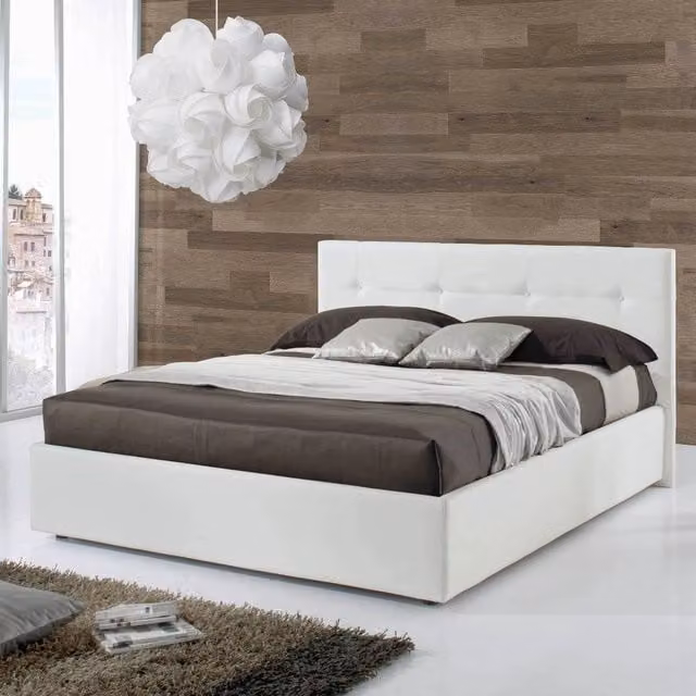 Letto Singolo 100x205xH105 cm con contenitore Napoli bianco