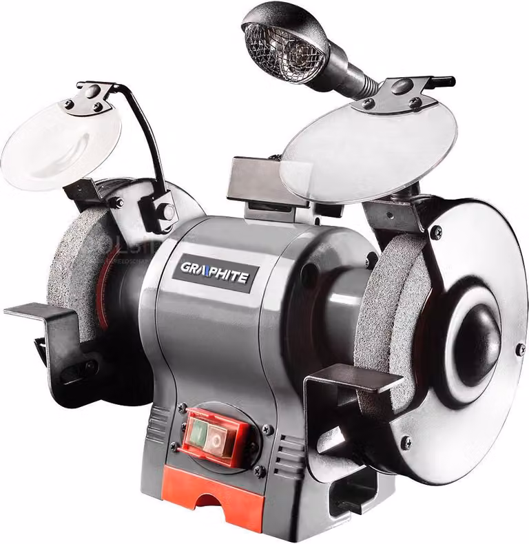 GRAPHITE Smerigliatrice da banco 370W, mola 150 x 12,7 mm