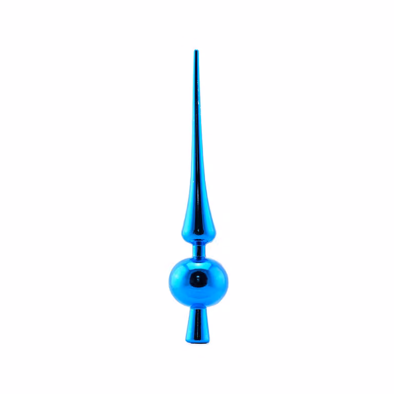 Puntale in plastica per cima albero, 6x28 cm, blu, lucido