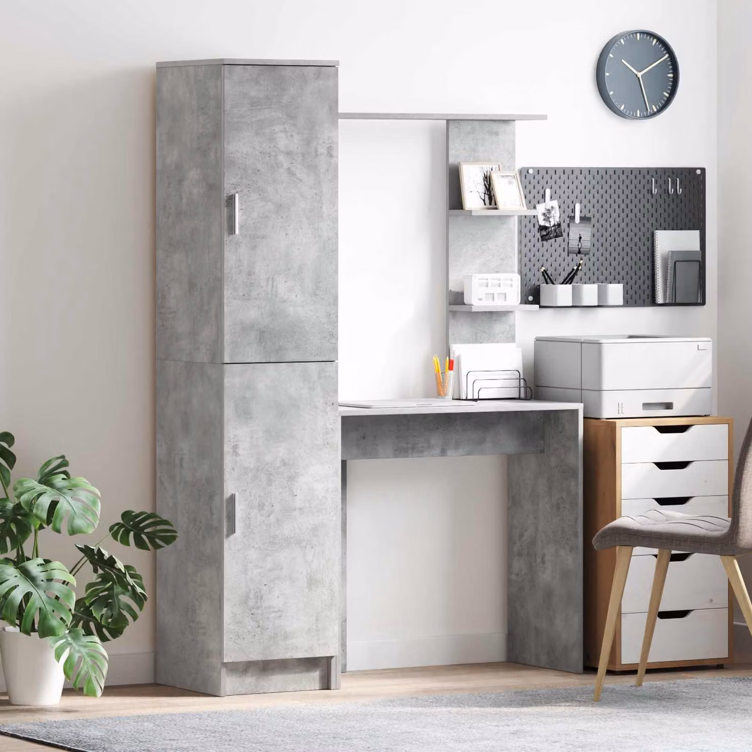 Maison Exclusive - Scrivania 2 pcs Grigio cemento