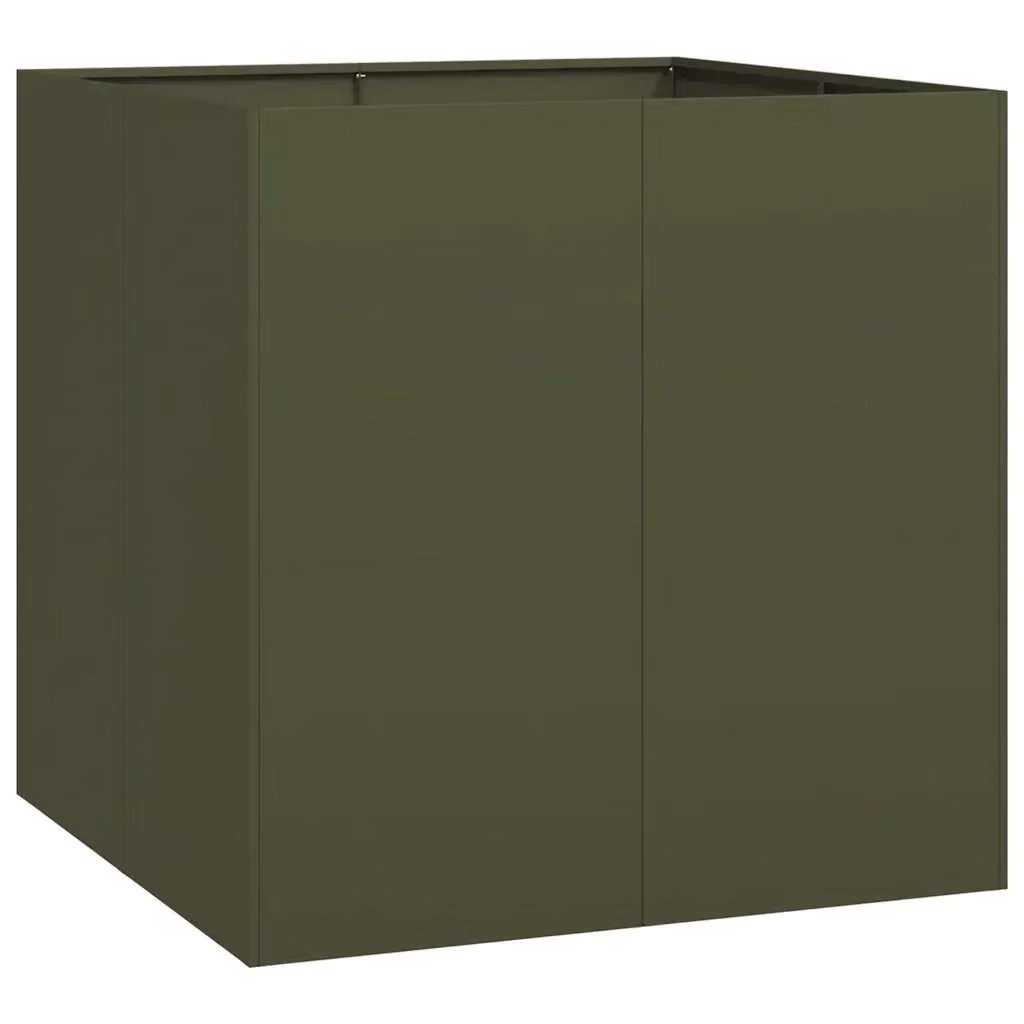 Fioriera a vasca Design Mania in acciaio verde oliva L: 80 cm, P: 80 cm, H: 80 cm – 2