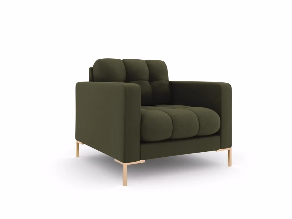 Poltrona Bali Cosmopolitan Design in tessuto verde con struttura in metallo e braccioli – 2