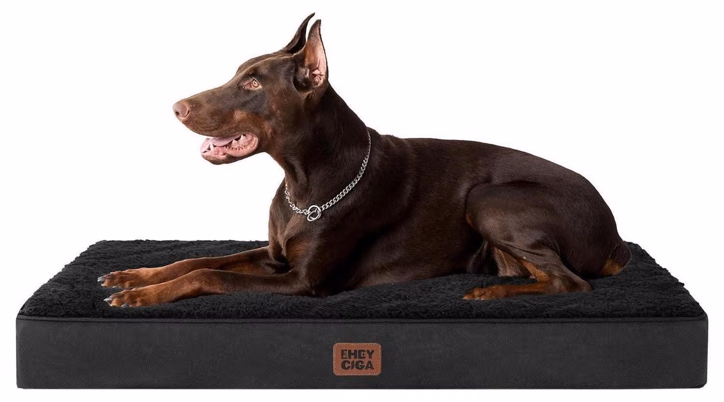 Cuccia ortopedica per cani, 112x81 cm, lavabile, colore nero, taglia L