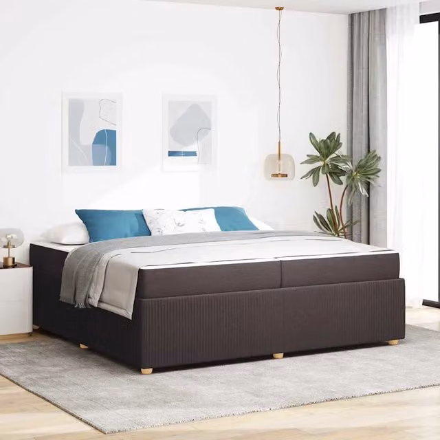 Struttura del letto Marrone Scuro 200 x 200 cm Tessuto 3398434