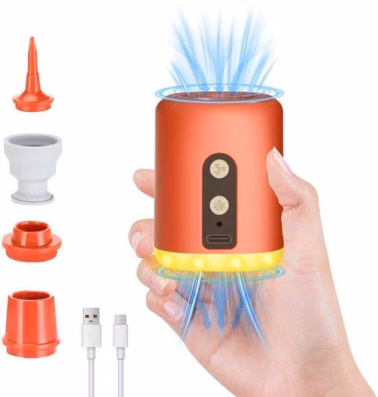 Pompa elettrica con luce per il campeggio e le avventure all'aria aperta