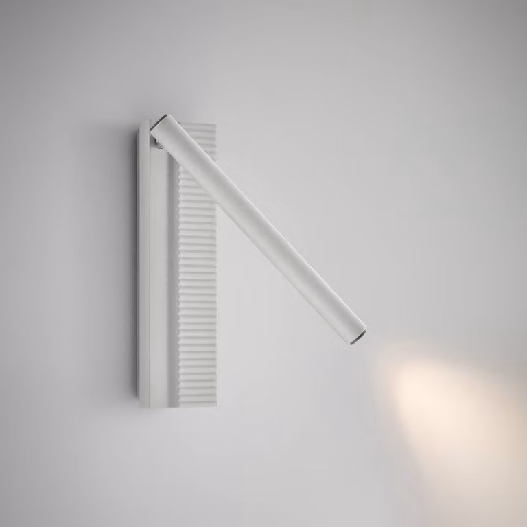 Bover Applique da parete Arid A/02, Bianco / Opale, Soggiorno / Sala da pranzo, Alluminio, Design, Applique