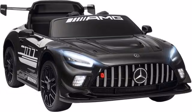 Auto elettrica Mercedes per bambini ¨C zephmum ¨C 12V, nero, LED, 3-8 anni