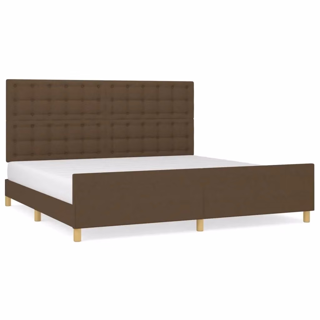 Giroletto vidaXL in tessuto marrone scuro con struttura in legno di larice e doghe fisse L/P/H: 200 x 200 x 25 cm – 2