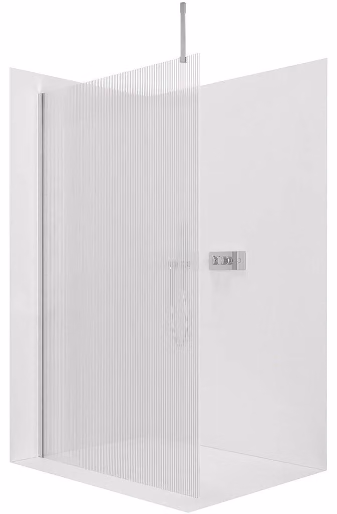 Pannello doccia angolare Walk-in Onyx Top Cube, destro/sinistro - 8 mm - profilo quadrato - cromato, vetro smerigliato - 160x200 cm