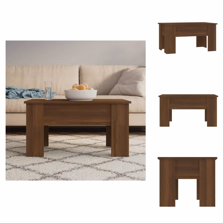 vidaXL Tavolino da caffè marrone effetto rovere 79x49x41 cm materiale a base di legno - Tavolini da caffè
