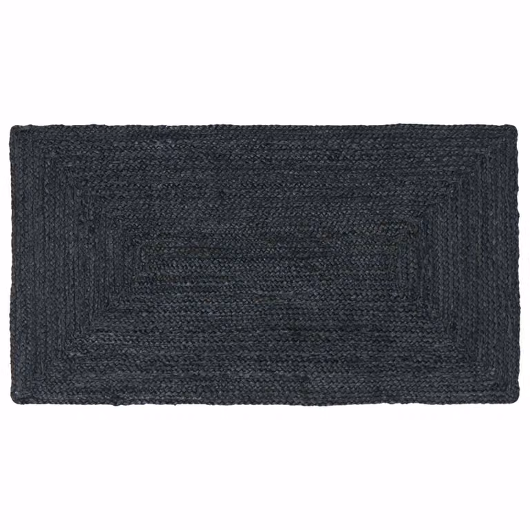 Tappeto da area vidaXL in juta intrecciata, moderno e facile da curare, colore grigio antracite, L: 110 cm, P: 60 cm