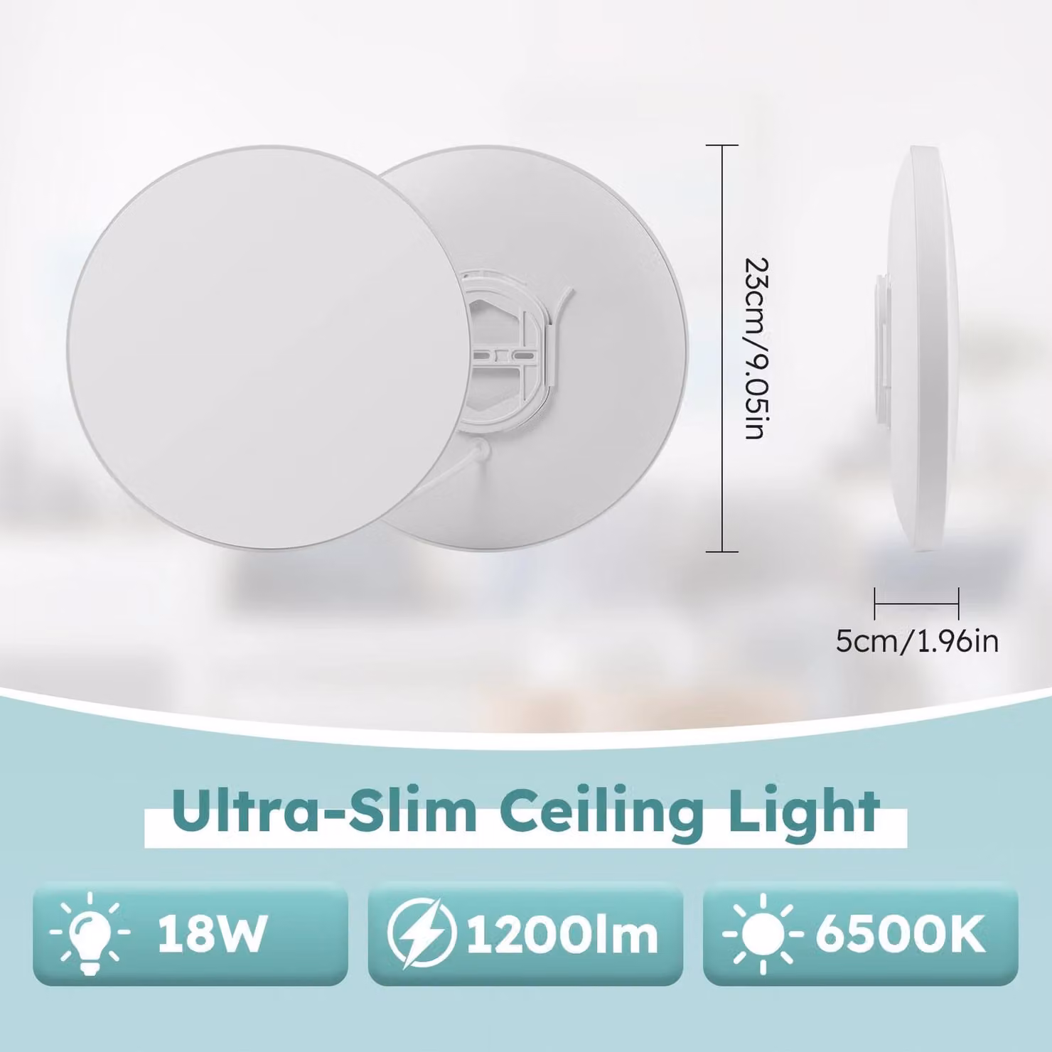Pannello a LED per soffitto - Lampada da incasso rotonda - 18 W - 3000 K - Confezione da 2 - Non dimmerabile - 220 V - Materiali: ferro e acrilico