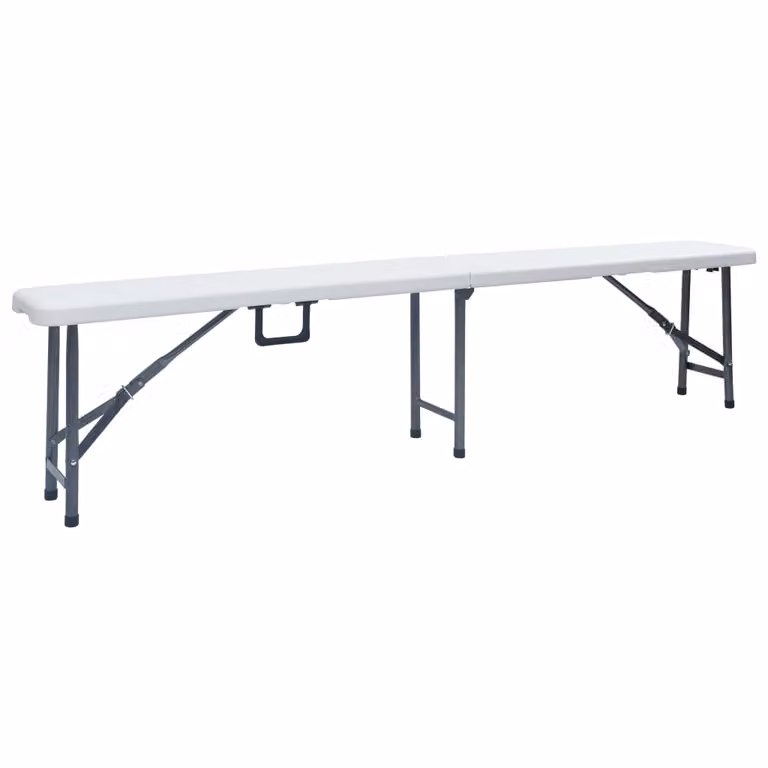 Panche da giardino pieghevoli 2 pezzi 180 cm HDPE Bianco