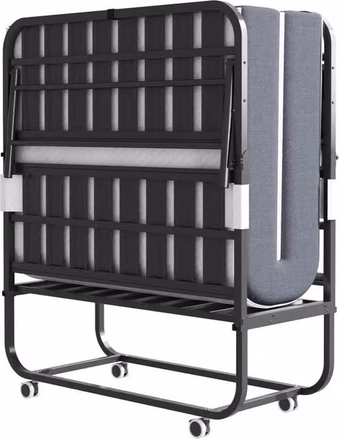 letto pieghevole metallo nero 190 x 96 cm