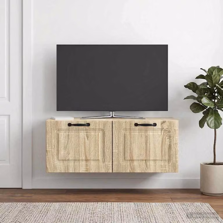 Mobile Porta TV da Muro vidaXL in Rovere Sonoma, Marrone, L: 78,5 cm, P: 31 cm, H: 30 cm